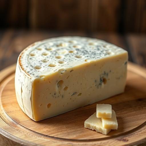 Formaggio pecorino sardo stagionato su tagliere di legno