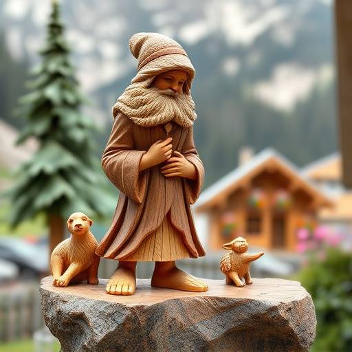 Scultura in legno della Val Gardena, Trentino-Alto Adige - statuetta in legno