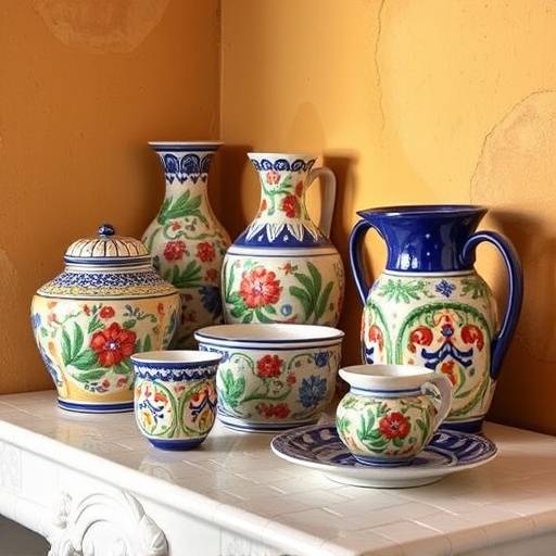 Set di ceramiche artistiche di Caltagirone