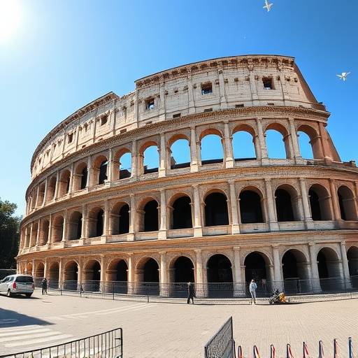 Veduta del Colosseo a Roma